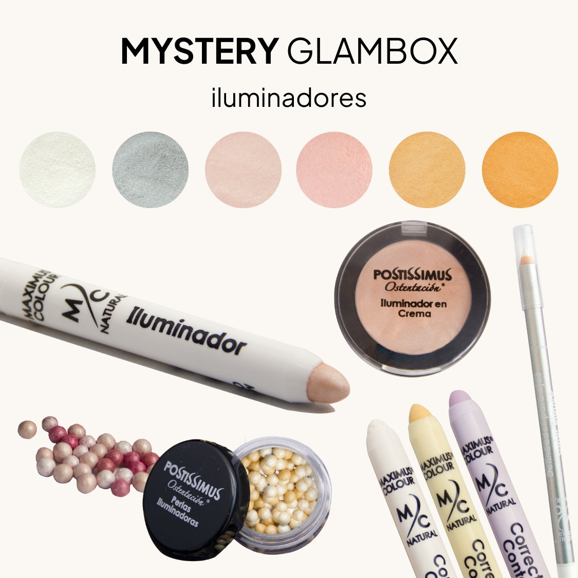 Mystery Glam Box - Bundle sorpresa 5 productos de maquillaje siempre contiene 1 rímel