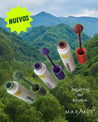 Mascara para pestañas tono VERDE BOSQUE con mamey y microfibras