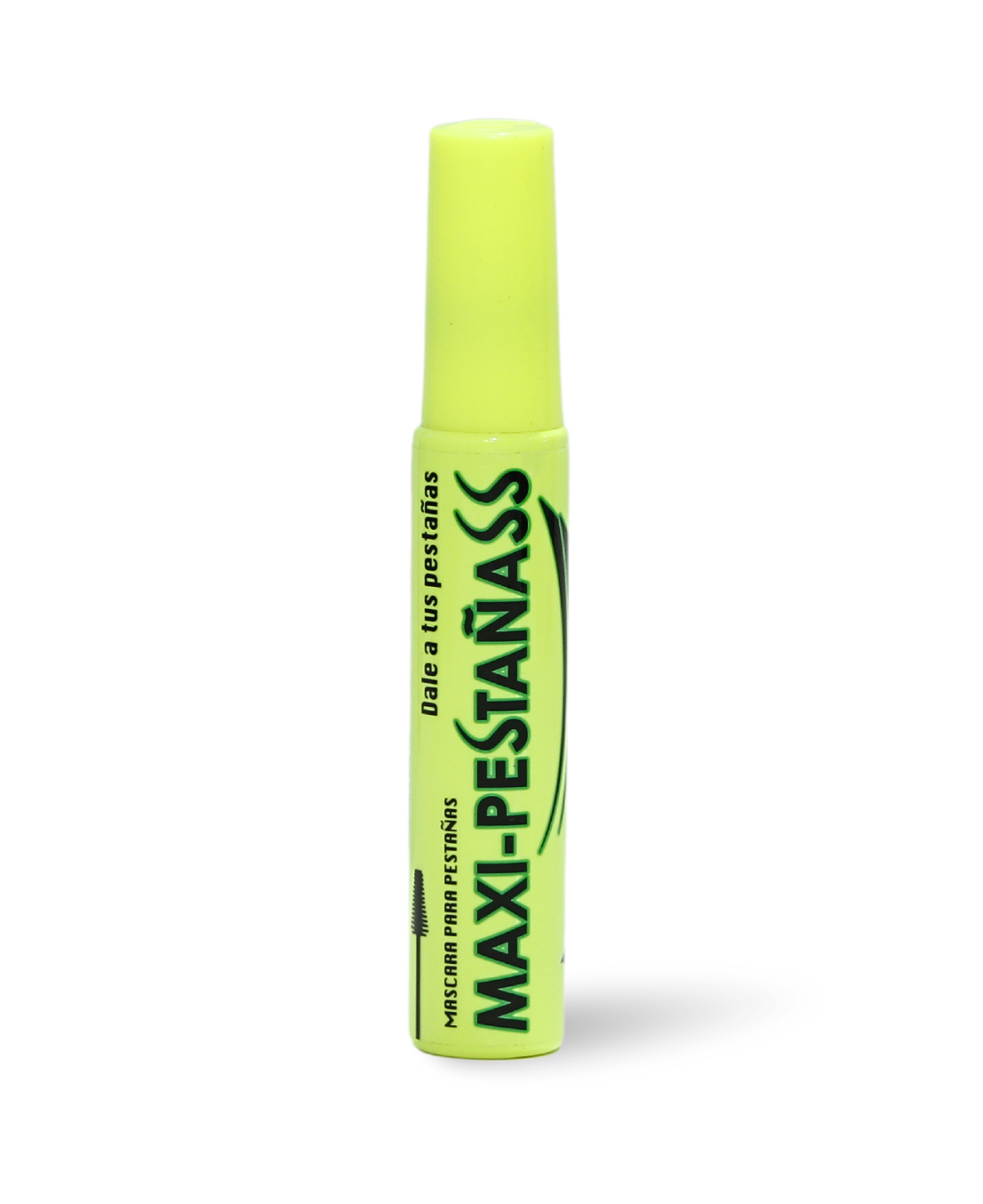 Rímel Maxi-Pestañas con Kiwi y microfibras alargadoras aceites exóticos mascara verde neon