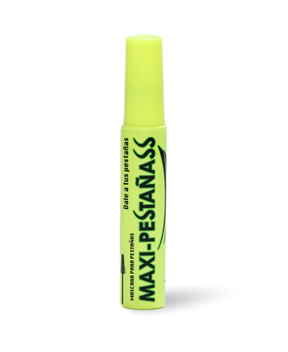 Rímel Maxi-Pestañas con Kiwi y microfibras alargadoras aceites exóticos mascara verde neon