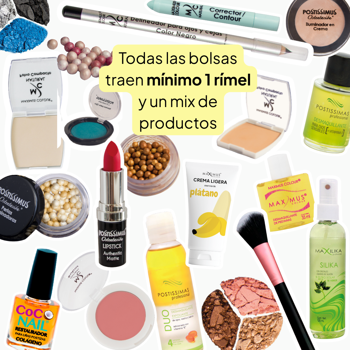 Mystery Glam Box - Bundle sorpresa 5 productos de maquillaje siempre contiene 1 rímel