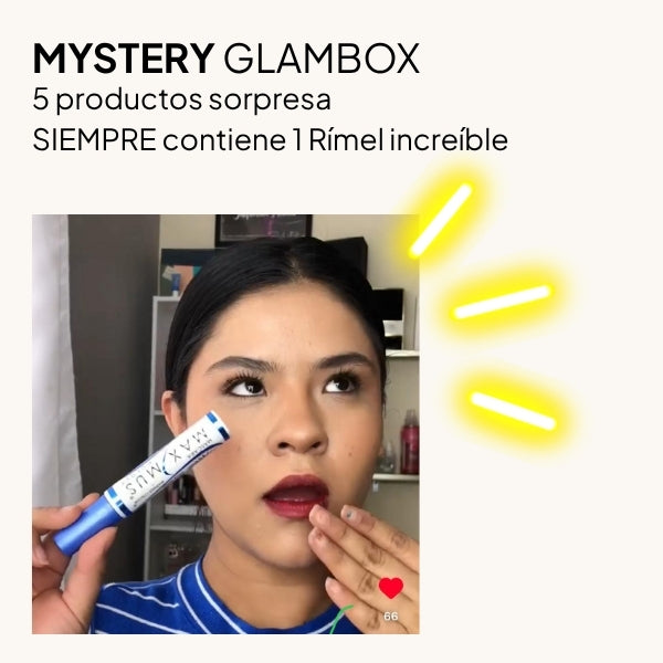 Mystery Glam Box - Bundle sorpresa 5 productos de maquillaje siempre contiene 1 rímel