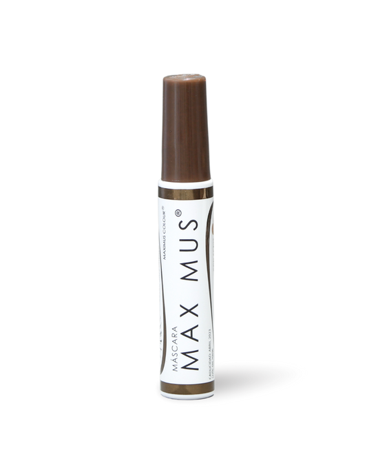 Mascara para cejas y pestañas tono café intenso con mamey y microfibras