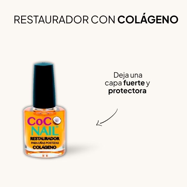 Esmalte restaurador de uñas postizas con Colágeno Coco Nail