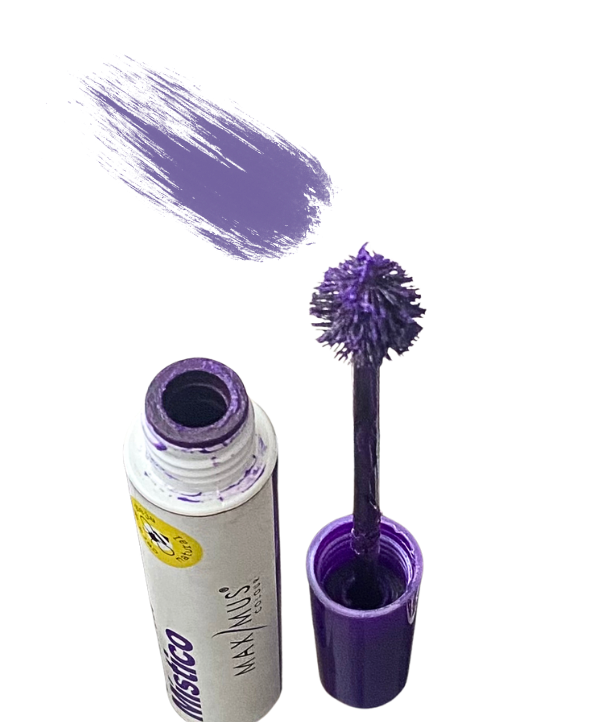 Mascara para pestañas tono MORADO Místico con mamey y microfibras