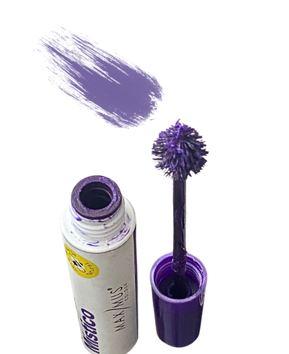 Mascara para pestañas tono MORADO Místico con mamey y microfibras