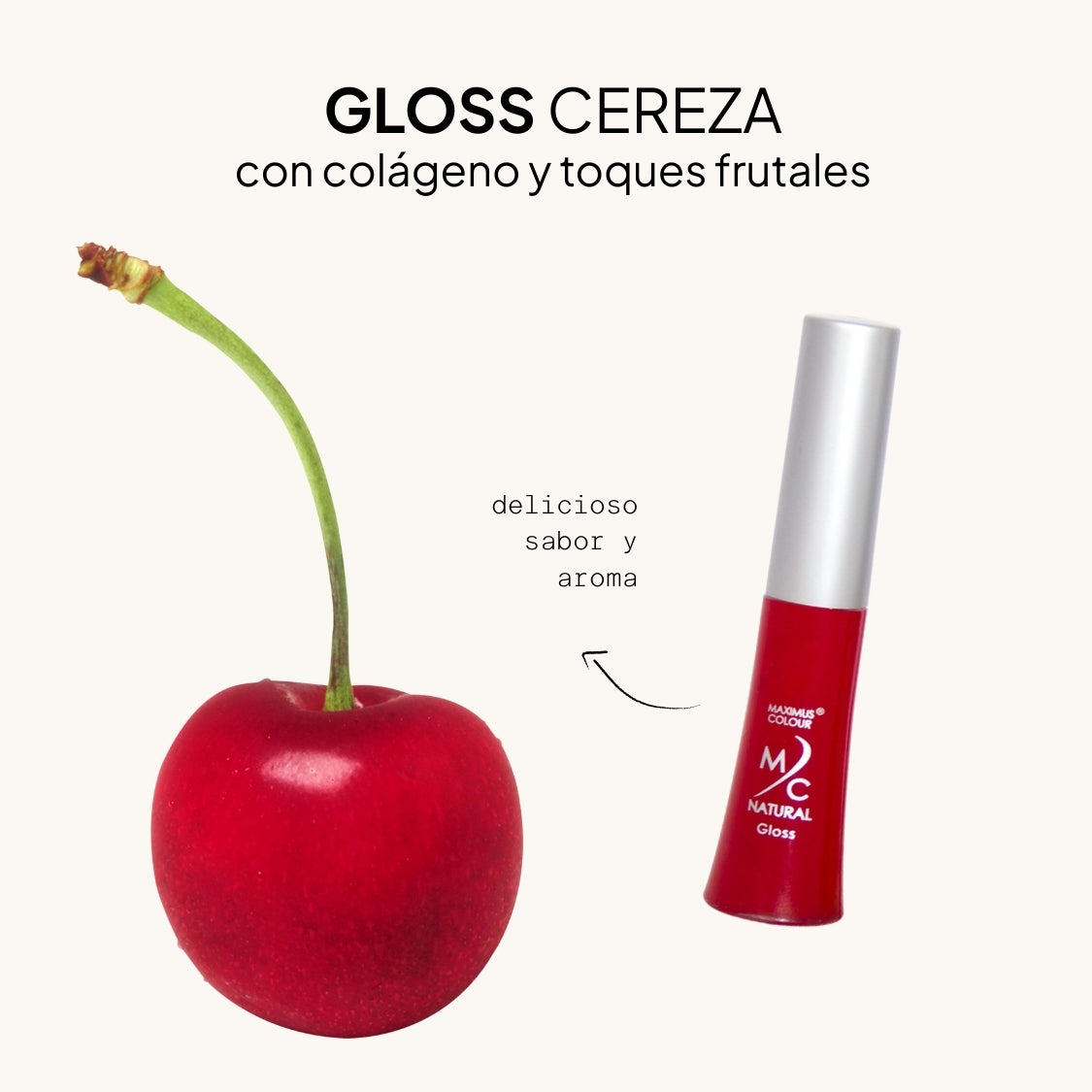 Gloss hidratante con colágeno y toques frutales Maximus Colour