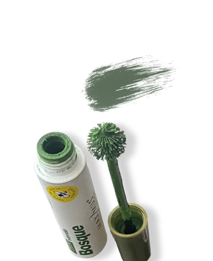 Mascara para pestañas tono VERDE BOSQUE con mamey y microfibras
