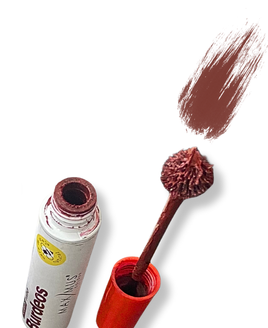 Mascara para pestañas tono vino Burdeos con mamey y microfibras